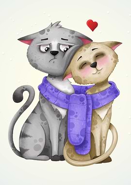 Cute couple cat