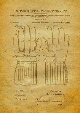 96 Hockey Glove Patent