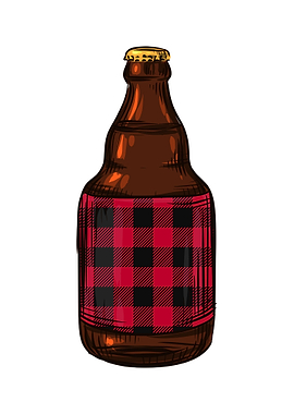 Plaid Beer Bottle Gift for