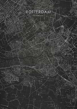 Silver Rotterdam City Map