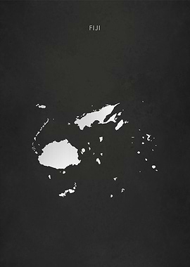 Silver Fiji Islands Map