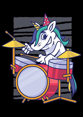 Rainbow Unicorn Drums Musi