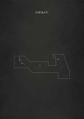 Silver Kiribati Island Map