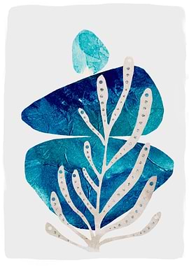 Blue stones and seagrass