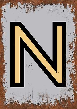 Rusted Funky Letter N