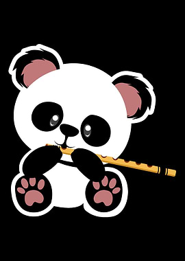 Panda Flute Cute Musician