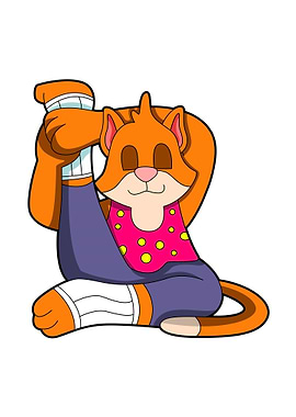 Cat Yoga stretching Legs