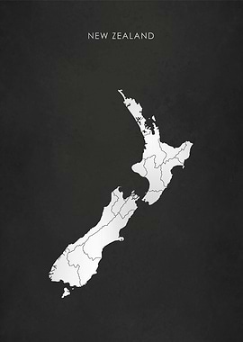 Silver New Zealand Map