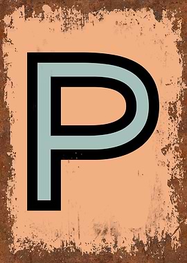 Rusted Funky Letter P