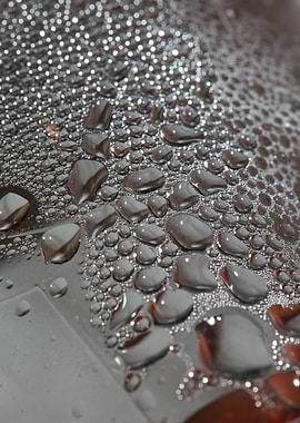 Water droplets close up