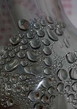 Water droplets close up
