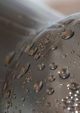 Water droplets close up