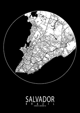 Salvador City Map Moon