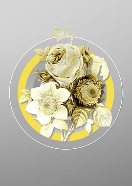 Gray and Yellow Roses Art