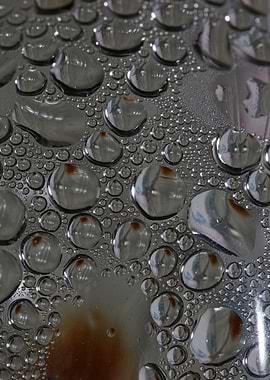 Water droplets close up