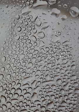 Water droplets close up