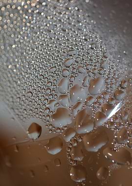 Water droplets close up
