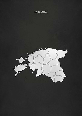 Silver Estonia Map