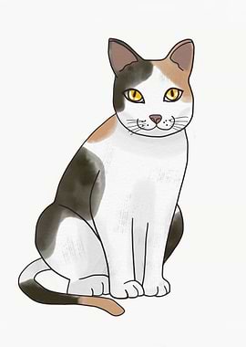 Triple colour cat paint