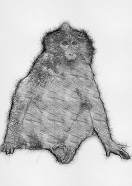 Monkey Pencil Sketch Arts
