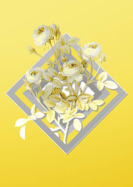 Vintage Yellow Rose Flower