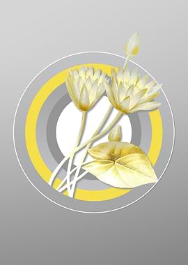 Gray Floral Illustration