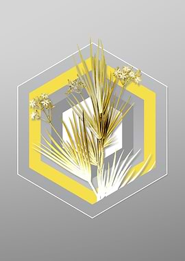 Yellow and Grey Botanical