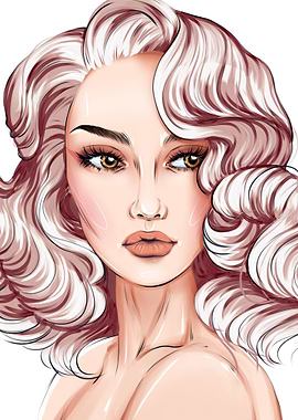 Bloody retro hairstyle art