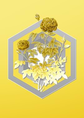 Vintage Yellow Rose Flower