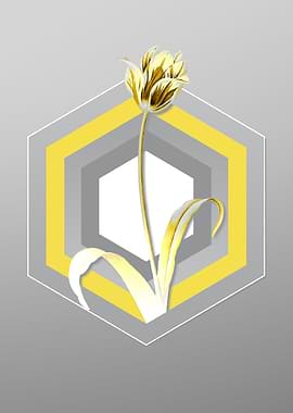 Gray Floral Illustration