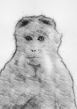 Monkey Pencil Sketch Arts