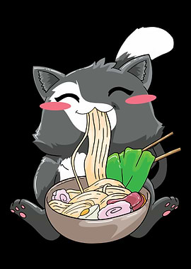 Cat Ramen Japanese Kawaii