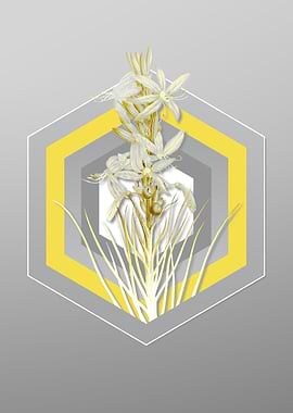 Yellow and Grey Botanical