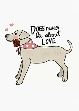 Labrador dog with rose