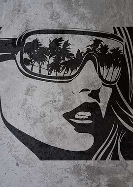 SUNGLASSES GIRL GRAFFITI