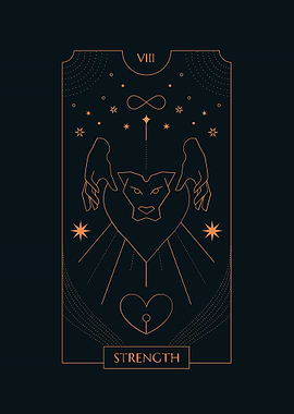 Black Tarot Card STRENGTH