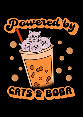 Korean boba milk tea Cat