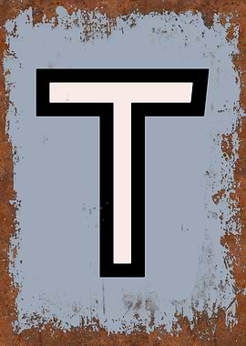 Rusted Funky Letter T