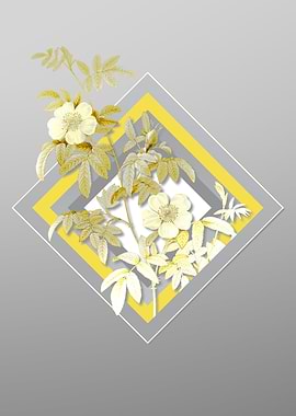 Gray and Yellow Musk Rose