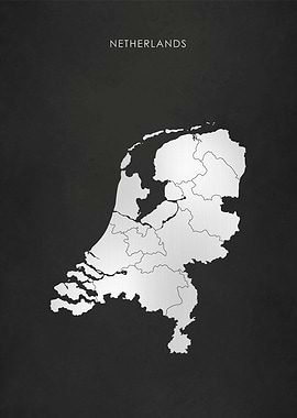 Silver Netherlands Map