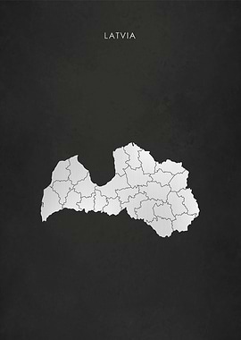 Silver Latvia Map