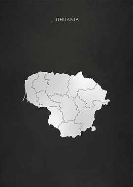 Silver Lithuania Map