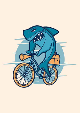 SHARK RIDING BIKE