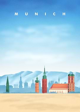 Munich Travel Poster