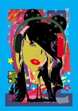 Sexy woman with headphones