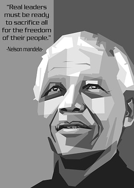 nelson mandela bw art