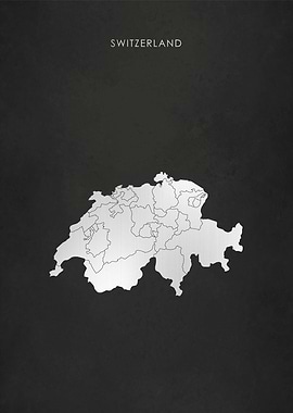 Silver Switzerland Map