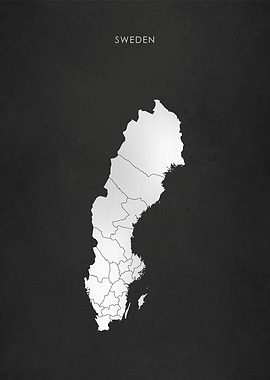Silver Sweden Map