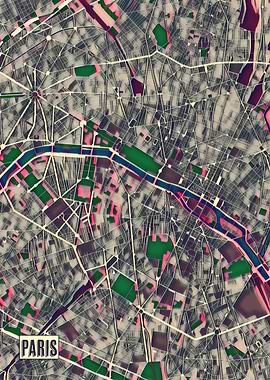 Paris Pop Art City Map