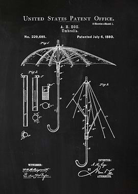 64 Umbrella Patent Print